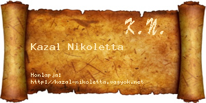 Kazal Nikoletta névjegykártya