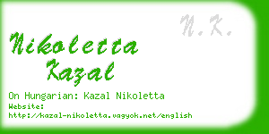 nikoletta kazal business card